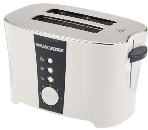 Black + Decker Et122 800-Watt 2-Slice Cooltouch Pop-Up Toaster, White